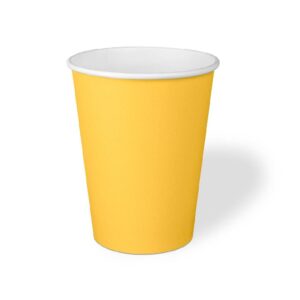 25 Bicchieri NATURIA in Cartoncino Colorato GIALLO 240 ml riciclabili