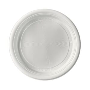 50 PIATTI PIANI in PP Bianchi Tondi 22 cm RIUTILIZZABILI - RIPIATTI - immagine 1