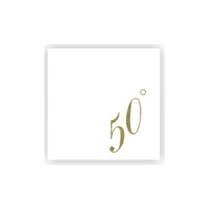 Conf. 20 tovaglioli carta 25x25 cm 2 veli - numero 50 - NOZZE D ORO