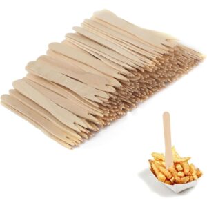 1000 PZ Forchette Forchettine in legno due punte per patatine fritte