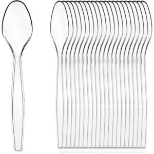 20 CUCCHIAI in plastica trasparenti RIUTILIZZABILI - eco friendly - immagine 1