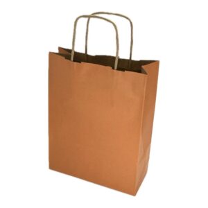 25 buste Shopper in carta NATURAL colore ALBICOCCA 27+11x36 cm
