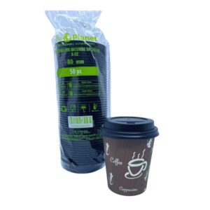 50 COPERCHI in PE per Bicchiere da 240 ml Colore NERO