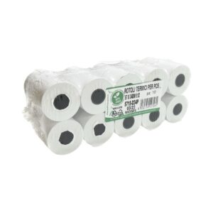10 Rotoli rotolino POS carta termica 57 mm x 15 mt per ricevute bancomat