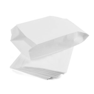 100 Sacchetti di Carta Kraft per Alimenti colore Bianco 14X34 cm 35 gr