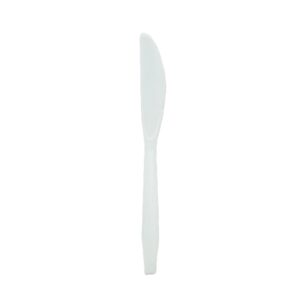 25 COLTELLI Colore BIANCO in plastica RIUTILIZZABILI - eco friendly