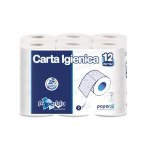 Paperdi Confezione da 12 Rotoli di Carta igienica 2 veli pura cellulosa